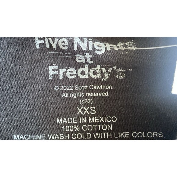 Five Nights at Freddy’s Kids T-Shirt Black XXS Game Over Pizza Graphic Tee - Picture 3 of 3